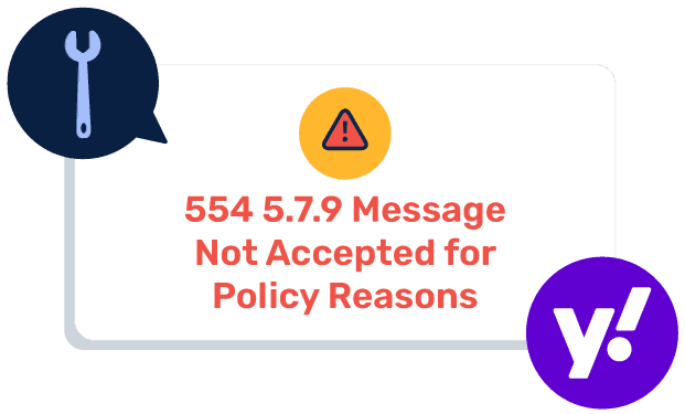 554 5.7.9 ポリシー理由でメッセージが受理されないYahooエラー
