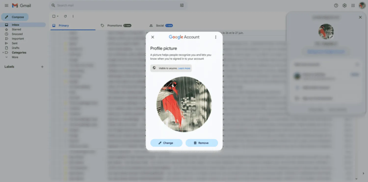 プロフィール写真がすべてのユーザーに表示されるように設定されていることを確認する画面