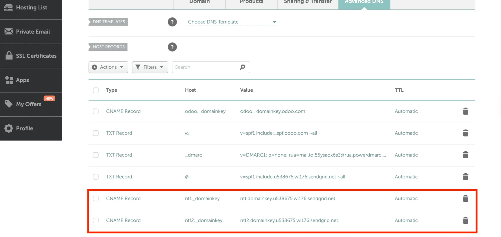 domain list