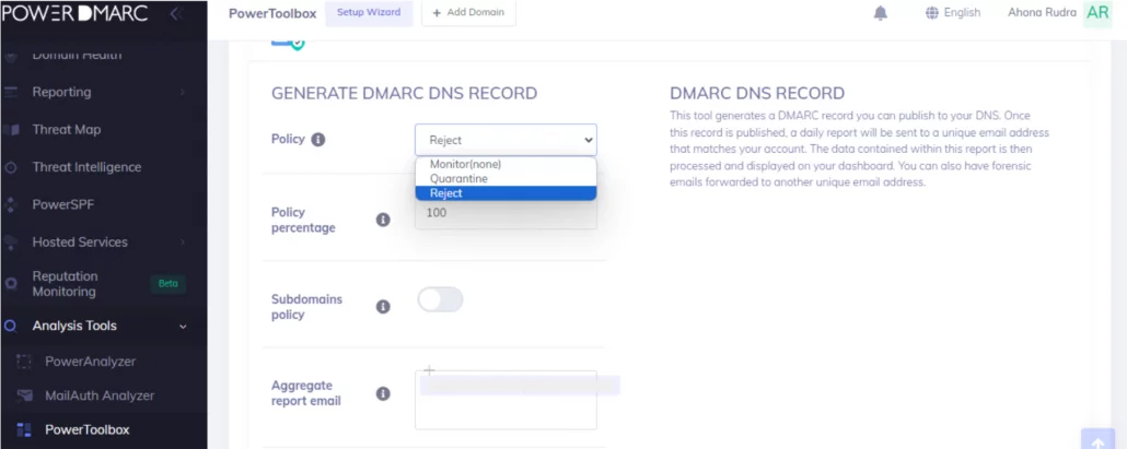 DMARCポリシーの選択