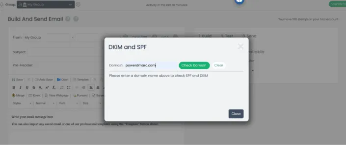 Enter your domain name and click Check Domain