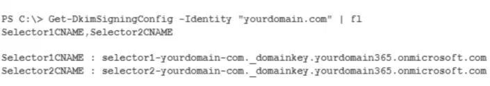 Extract your Office 365 DKIM selectors
