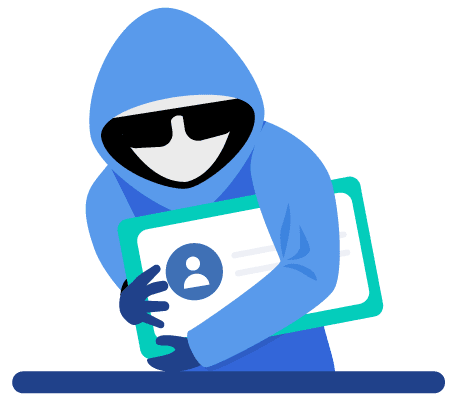 サイバー犯罪者がデータブローカーから情報を入手し、フィッシング詐欺に利用するプロセスを示す図