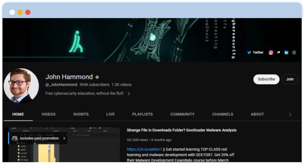 John Hammond YouTubeチャンネル
