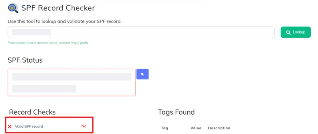 「No valid SPF record found」/「No valid SPF record」