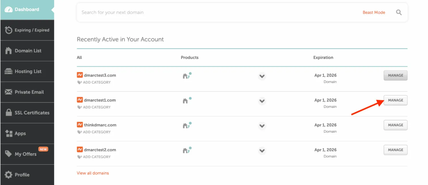 domain list