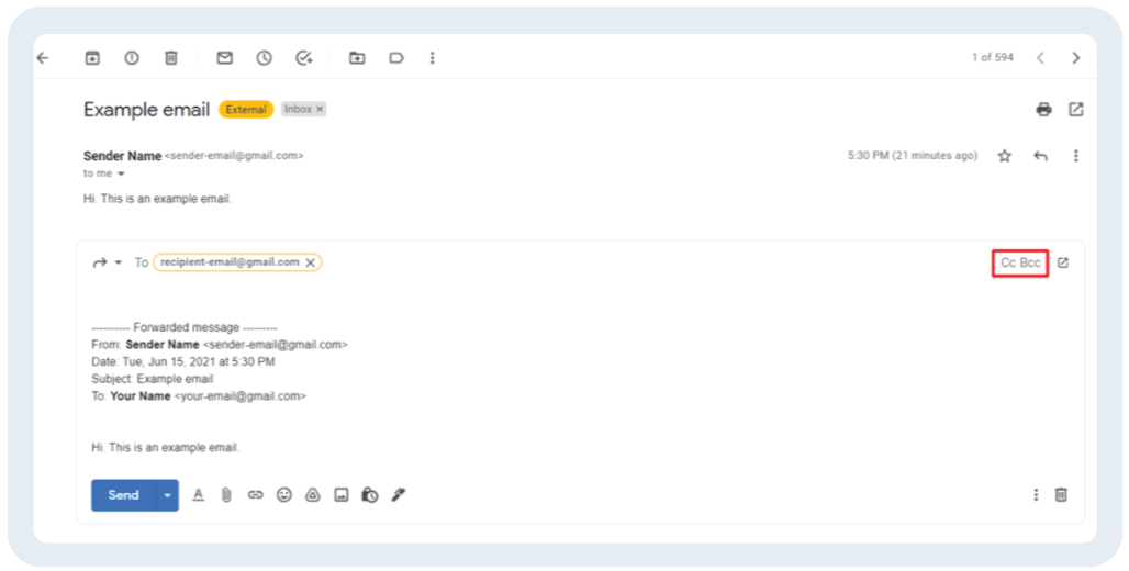 Gmail CcとBcc設定