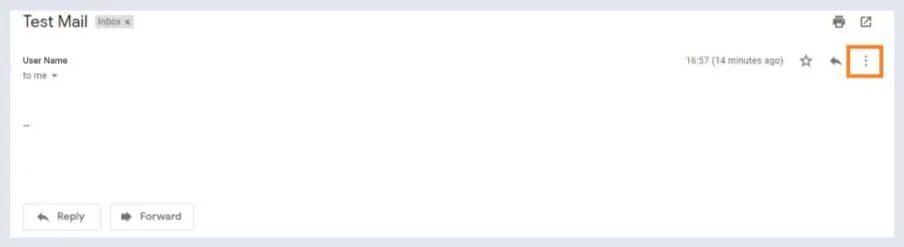 Gmailの受信トレイでそのメールの横にある3つの点の画像