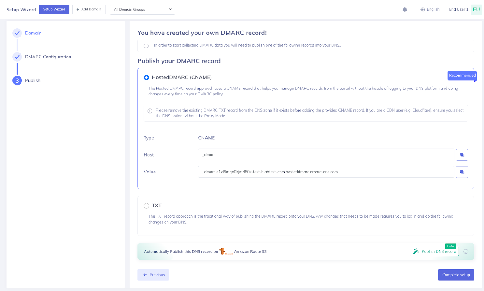 DMARCレコードの発行