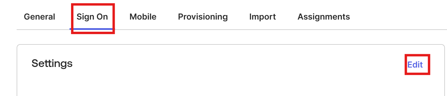 サインオン設定